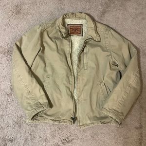 American Eagle Outfitters Sherpa Lined Tan Winter Jacket